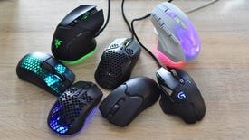 An assortment of the best gaming mice together on a desk.